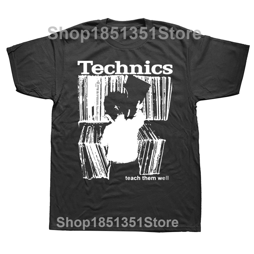 Technics TShirt Kid Teach Them Well Dj Music Tshirt Fashion Cotton Short Sleeve ONeck Summer Cool Tees