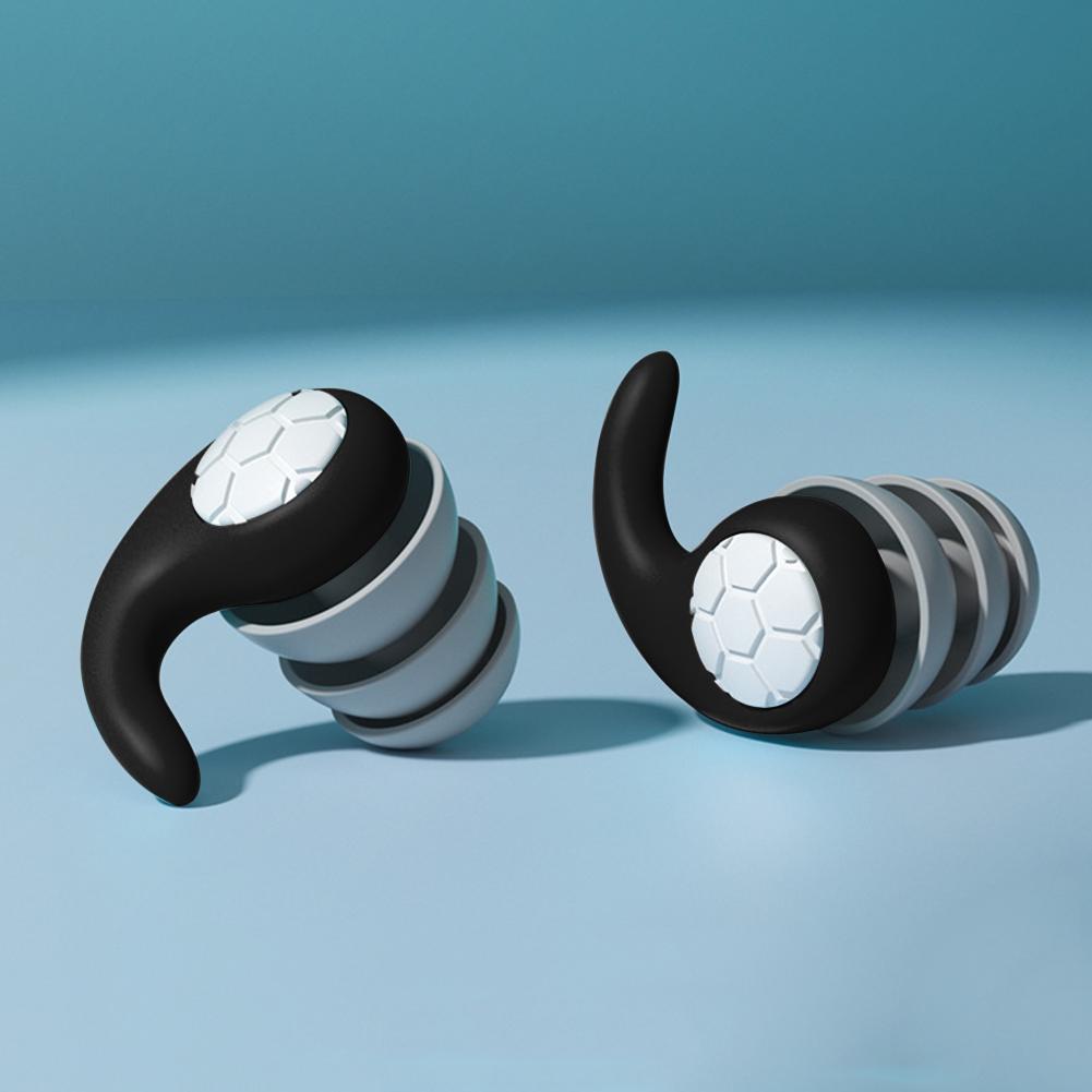 Silikon Schlaf-Ohrstöpsel Tragbar 3 Schichten Gehörschutz Geräuschunterdrückung Schalldicht Leicht Schwimmbad Zubehör