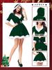 DECEED Santa Claus Sexy Christmas Cute Hooded Dress with Set Size Women's Costume, Costume, Skirt, 2-Piece (Green, L)