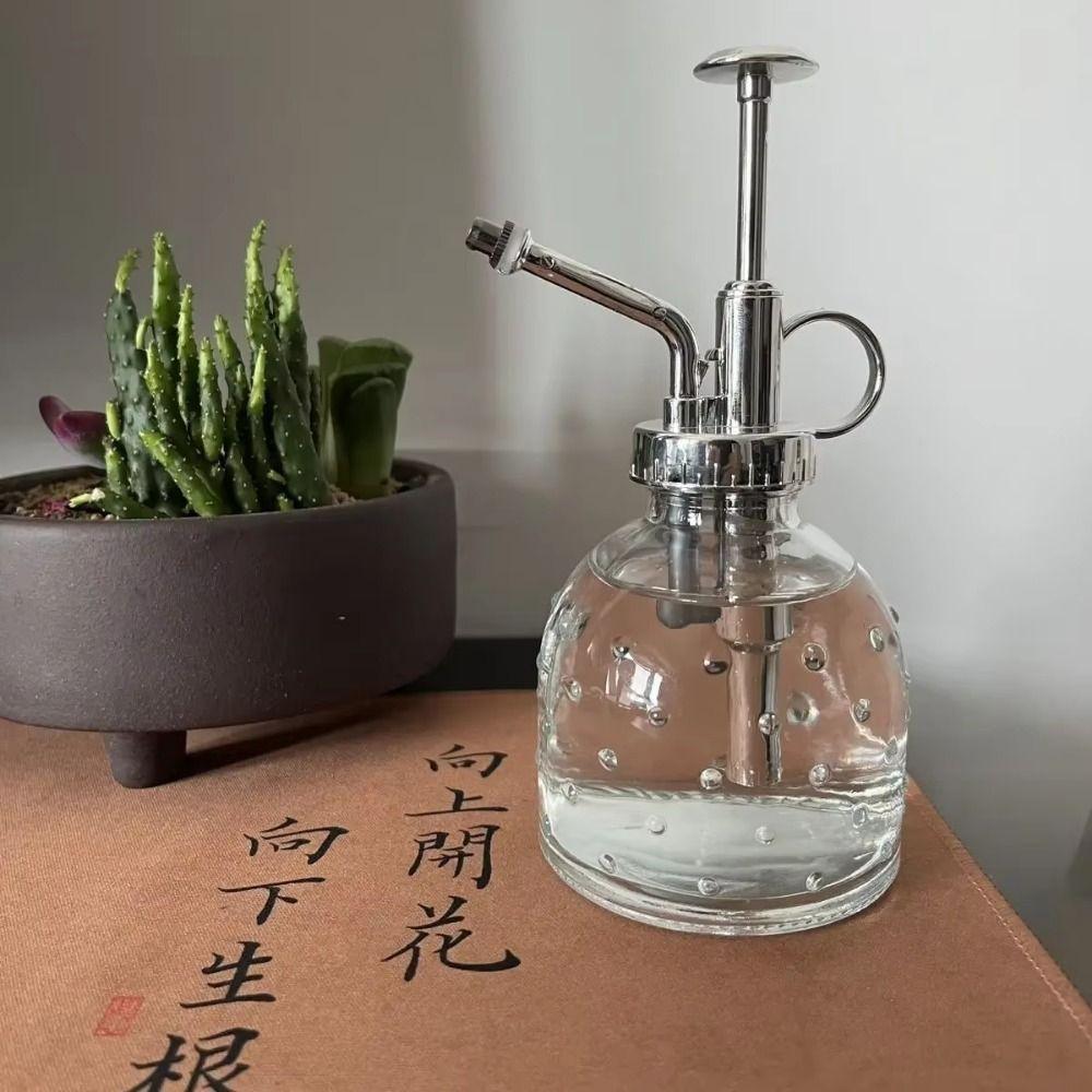 Hand Pressure Garden Watering Can Push-type Clear Flower Sprayer Glass Spray Bottle  Household