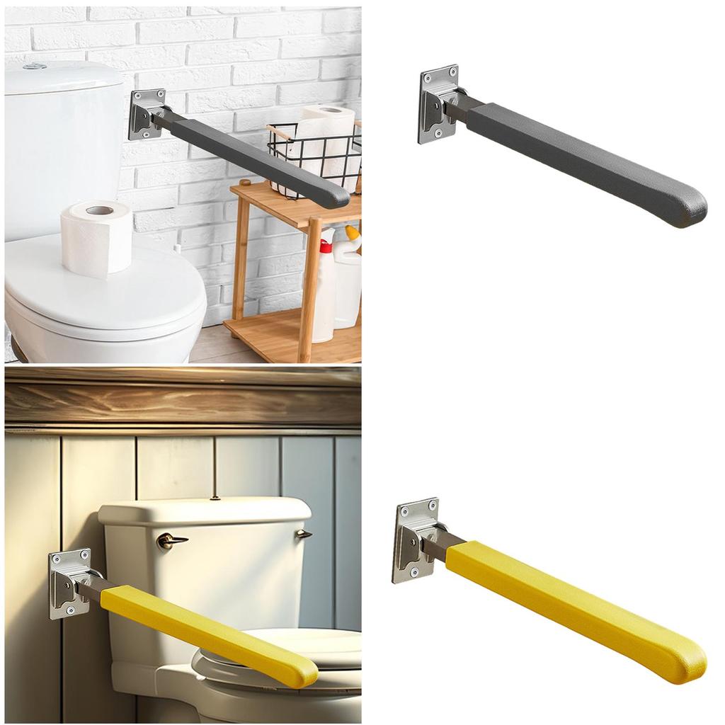 Handicap Grab Bar Aluminum Alloy Folded Toilet Hand Rail for Elderly Seniors