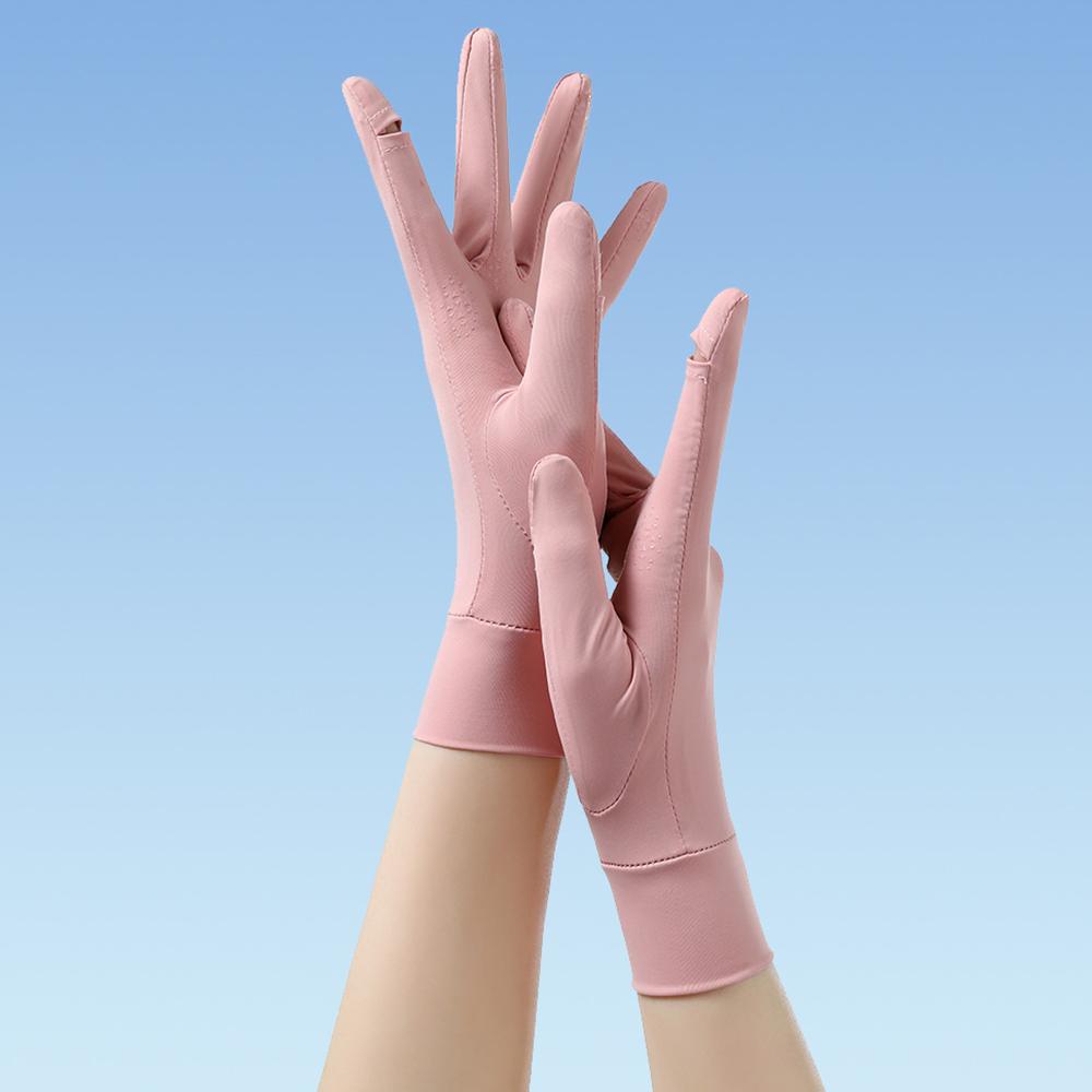Anti-UV Women Sunscreen Gloves Silicone Anti Slip Summer Driving Mittens  Girl