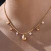Youthway Water Drop Round Zircon Pendant Necklace For Women Minimalist 18K Gold Plated Stainless Steel Necklace Fashion Jewelry