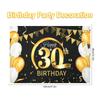 30-80 Old Birthday Background Decor Birthday Banner Hanging Poster Flag 50th 60th 70th Latex Balloon Bunting Garland Anniversary