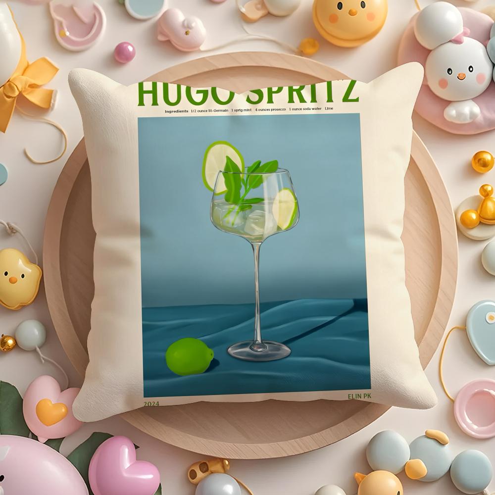 

Чехол на подушку коктейль Hugo Spritz для дома и автомобиля, многоцелевой, двусторонний, мягкий и прочный для повседневного использования 30cmx30cm