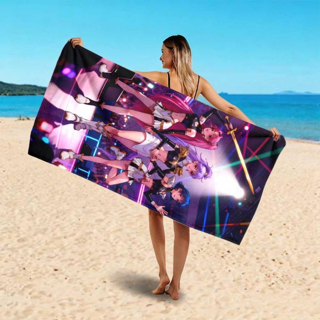 1pc Anime Girl Group Idol Microfiber Beach Towel Quick Dry Soft Absorbent Bath Towel for Teens Girls Summer Pool Swimming Gym