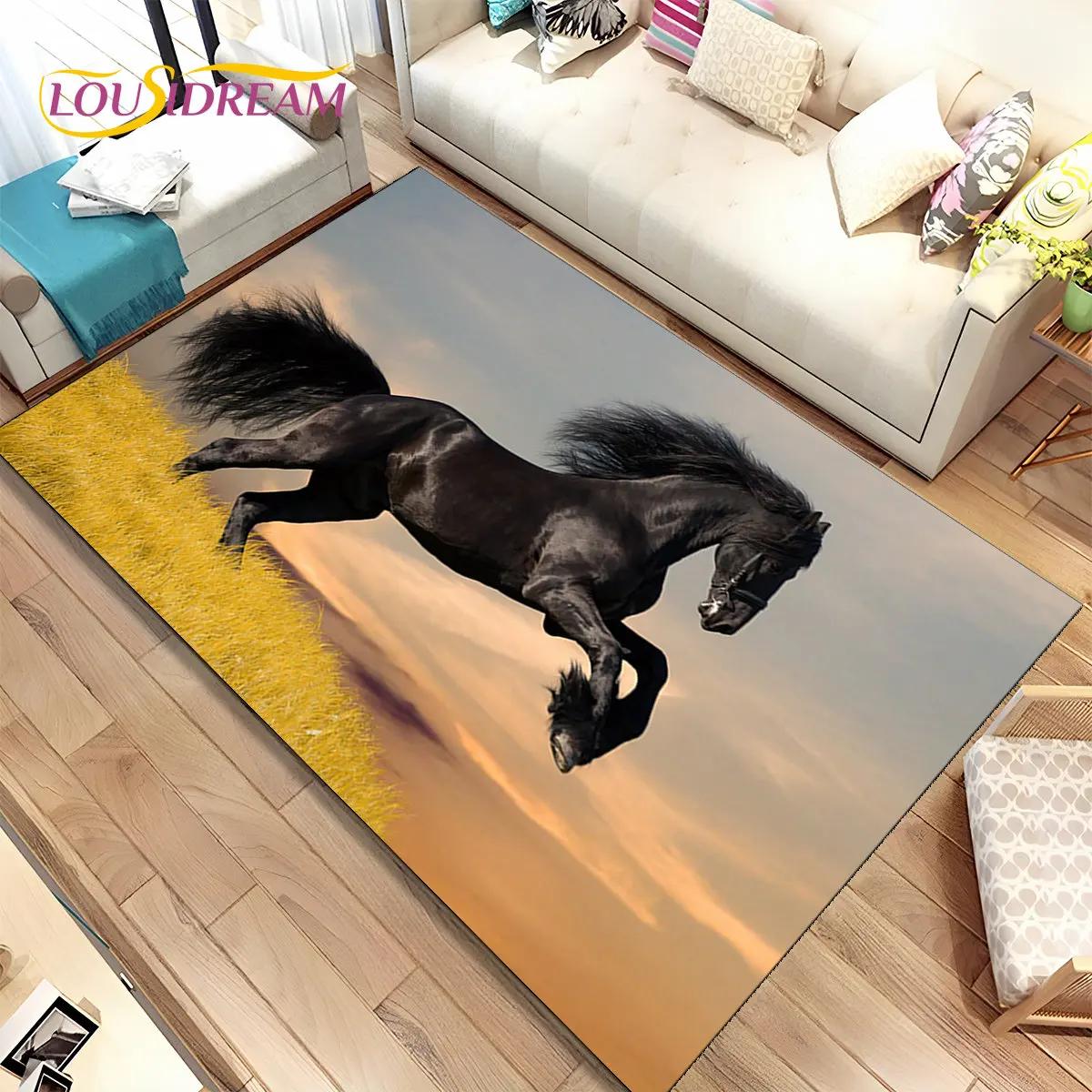 

3D животных Pentium Fine Horse Коврик большой, ковер для гостиной, спальни, дивана, коврик для украшения, детский нескользящий напольный коврик 40x60cm