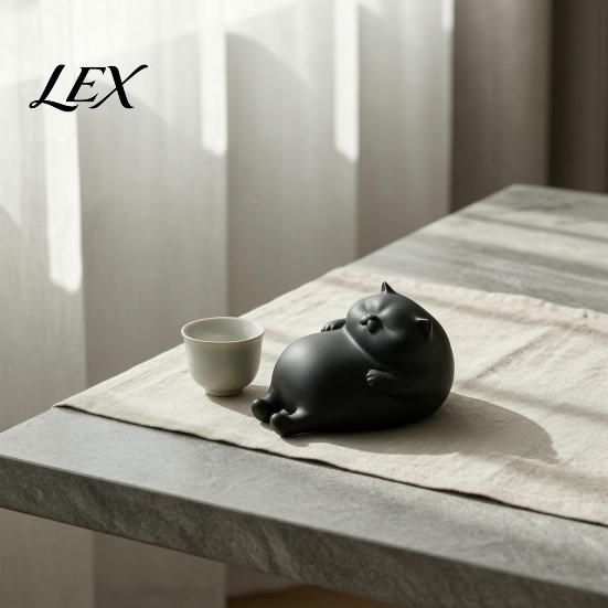 Cute Room Decor Aesthetic 3D Printed Fat Cat Figurine, Lazy Statue, Minimalist Shelf Tabletop Ornament for Office Desk And Desktop Gadgets Stress