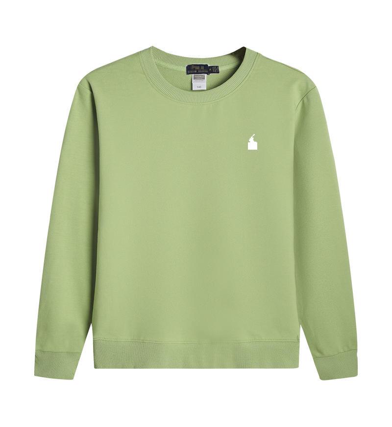 Casual Autumn American Style Pure Cotton Long Sleeve Polo Hoodie with Embroidered Horse Design