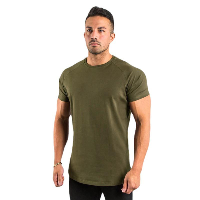 Men's Solid Color Breathable Summer Running T-shirt – European & American Style, 2025 Short-Sleeve Round Neck Casual Fitness Top.