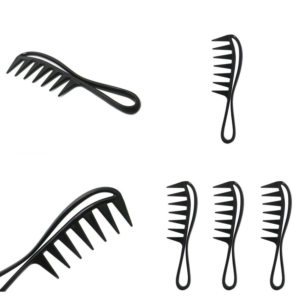 Hair Comb With Fish Bone Handle Large Teeth Styling Brush For Mens Hair Styling And Haircare