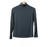 Korean Half-High Collar Slim Fit Modal T-Shirt - Long-Sleeve Solid Color Top