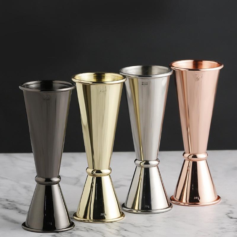 1 Pc Stainless Steel Bar Wine Cocktail Shaker Jigger Single Double Shot Drink Mixer Wine Pourers Measure Cup Bar Tools