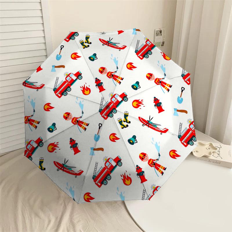 

1PC firefighter firetruck Umbrella-8-Rib Reinforced, Automatic Open, Lightweight & Durable, Fashion Accessory for Outdoor-D369