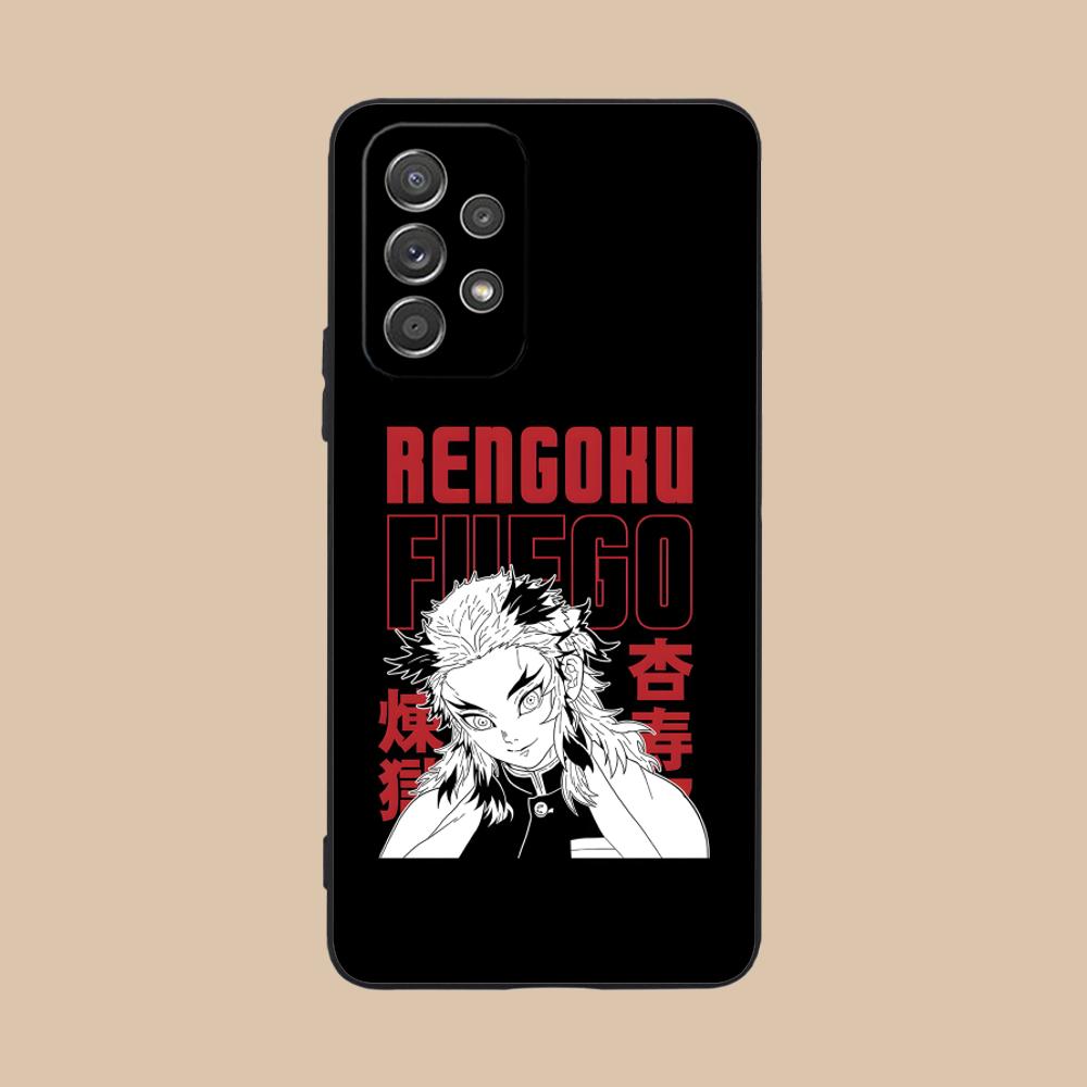 Demon Slayer Rengoku Phone Case for Samsung Galaxy A73 72 71 70 56 55 54 53 52 36 35 34 23 16 15 5G Colour Printing Cover Luxury