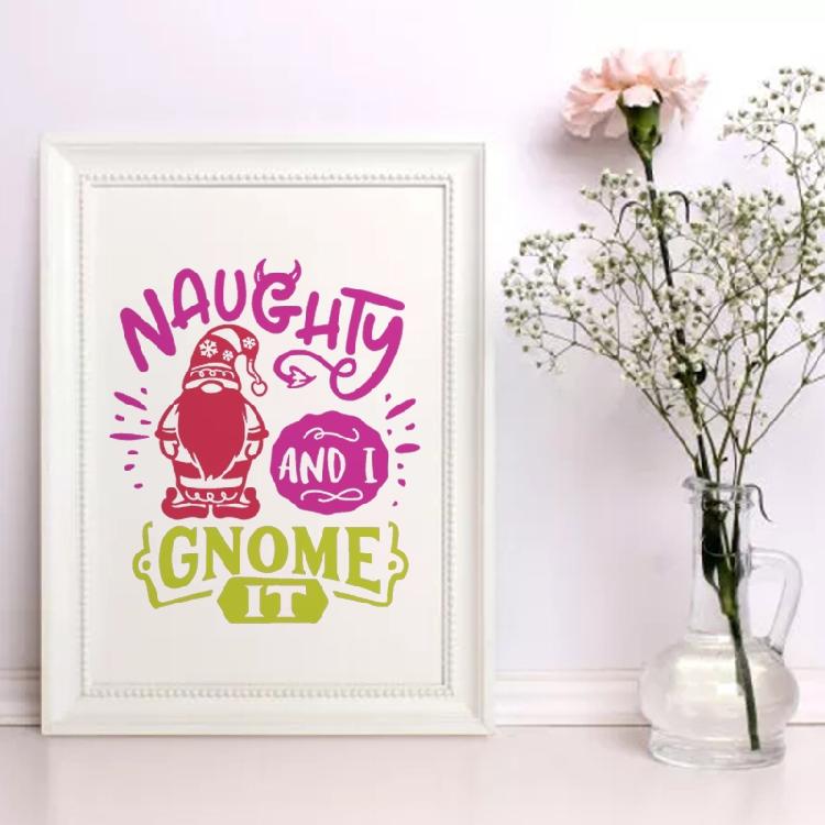 Naughty Gnome Self Adhesive  Snowflake Letters DIY T-Shirt Pillow Fabric Bags