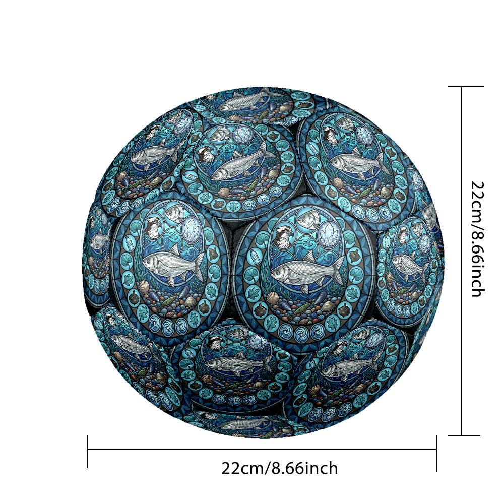 Ocean Life Harmony Round Football Size 5 Adult Ball Suitable for Training Matches and Outdoor Team.