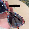 Big Frame Luxury Brand Designer Diamond Cat Eye Sunglasses Women For Female Vintage Popular Sun Glasses Punk Sexy Shades Uv400