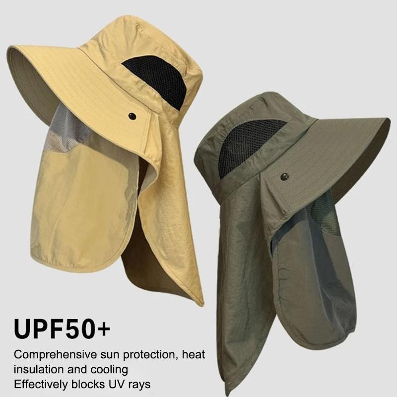 Summer Uv Protection Hiking Hat Quick-Drying Wide Brim Outdoor Visor Bucket Hats Mesh Breathable Sun Hat Outdoor Cycling Hat