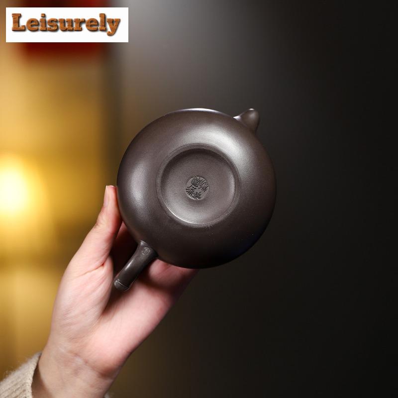 250ml Traditional Yixing Purple Clay Teapots Handmade A Stroke Of Luck Pot Raw Ore Stone Yellow Mud Kettle Zisha Teaset Tea Gift