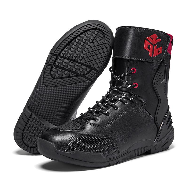Comfortable, Wear-Resistant Motorcycle Riding Boots with Track-Level Protection