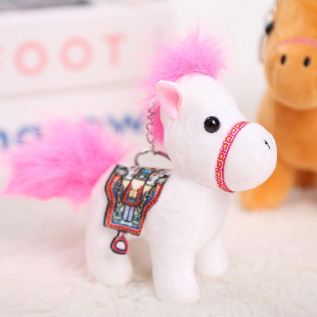 Pony Animal Plush Keychain Toy Stuffed Doll For Gift Collection Decorations
