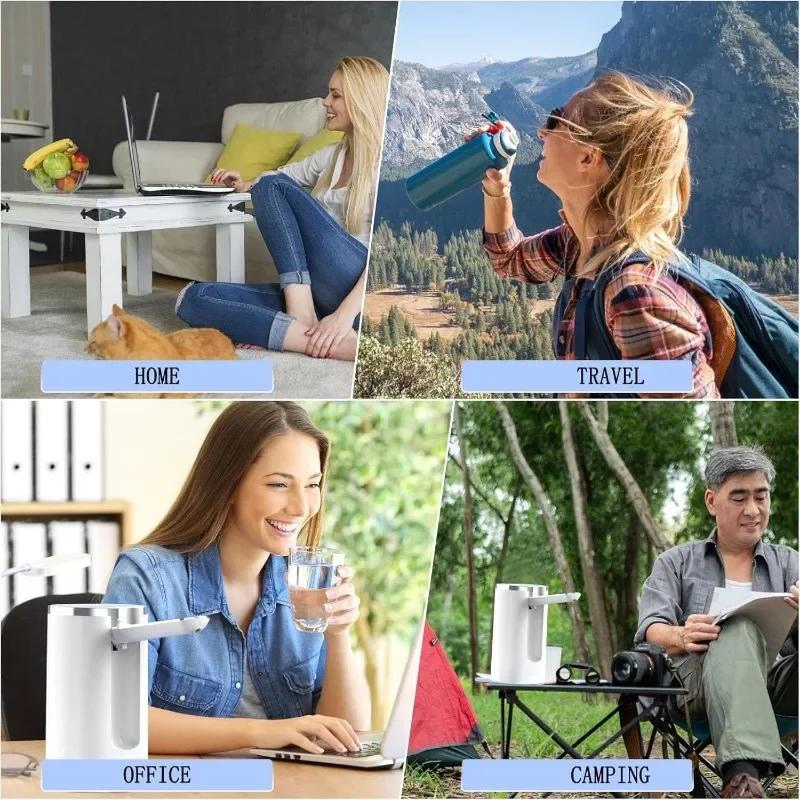 Drinking Water Pump Electric Liquor Pump Adjustable Water Bottle Pump Portable Smart Quantitative Alcohol Dispenser for Camp
