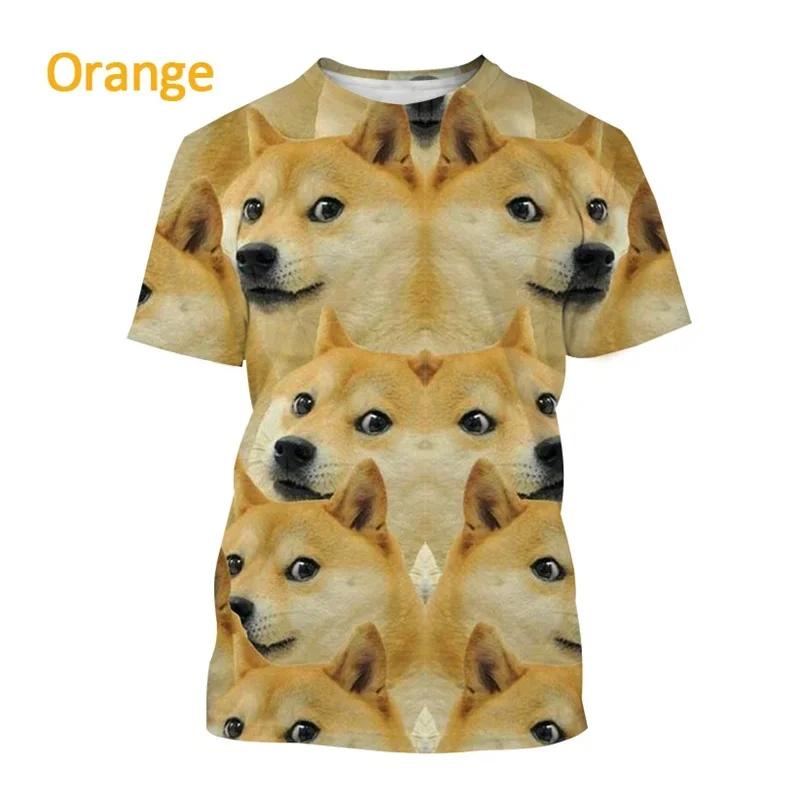 Astronaut Doge Dogecoin Graphic Printed T-Shirt Men Clothing Fashion Meme Cheems Casual 3D Printing Tee Tops