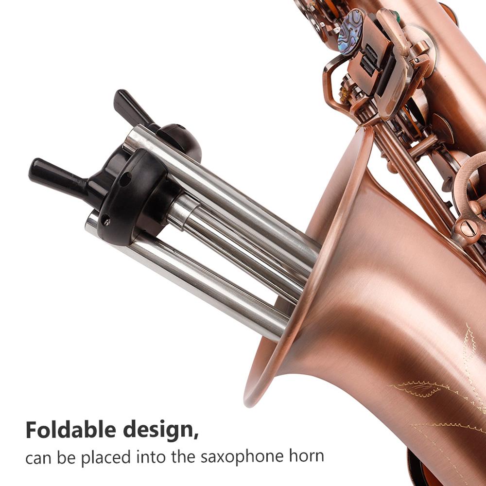 Foldable Saxophone Stand Portable Alto Sax Metal Floor Stand Holder Aluminum Alloy with Carry Bag