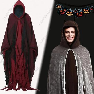 1 Stück Halloween Cosplay Umhang Cape Gruseliges Zombie-Skelett-Geist-Kostüm Requisiten für Partydekoration Gruseliges Verkleidungsaccessoire