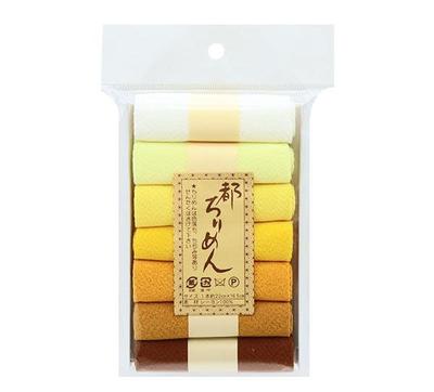 Nishimura Shoji Shoten Fabric Chirimen Plain Set Yellow Assortment "Miyako TM-4"