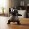 Cartoon Abstract Hippopotamus Resin Ornament Yoga Hippopotamus Crocodile Statue Home Office Desktop Ornament Decorative Item