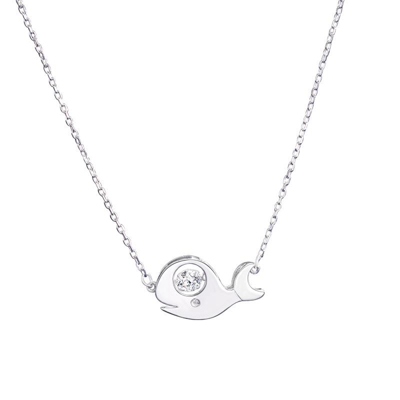 S925 Sterling Silver Whale Necklace, Women's Fashion, Simple, Lively Clavicle Chain, Versatile INS Style.