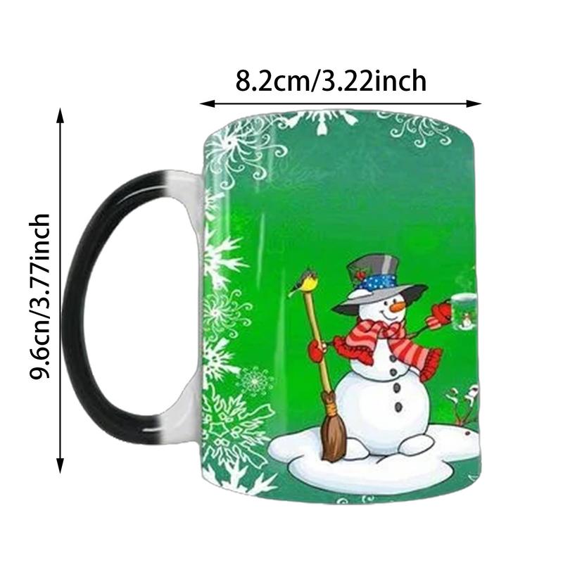 Creative Ceramics Color Changing Mug 350ml Water Cup Christmas Gift Heat Sensitive Funny Drinking Cup for Christmas