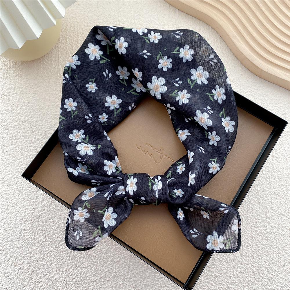 58 Bomull Lin Silke Firkantet Skjerf for Kvinner - Allsidig Mote Tilbehør for Vår, Sommer, Høst