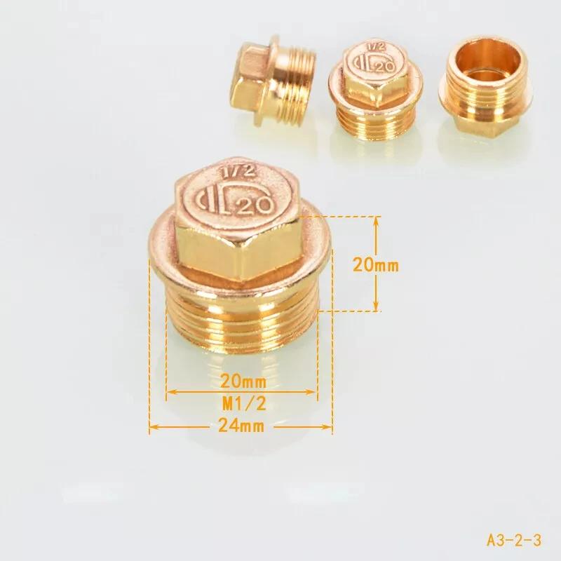 1~10 Stück 1/2" 3/4" 1" BSP Messing Innen-Blindkappe Stopfen Endstück Wasserrohr-Stopfenkappe Fitting Außengewinde Sechskantkopf-Endstopfen