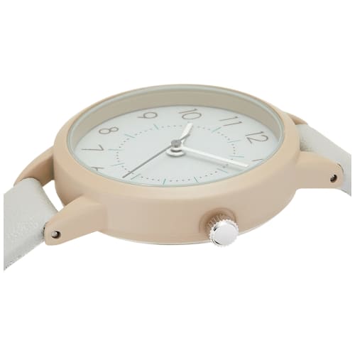 Fieldwork Analogue Ruffle Watch with Nuanced Colors and Leather Strap, ASS160-3, Women's, Gray