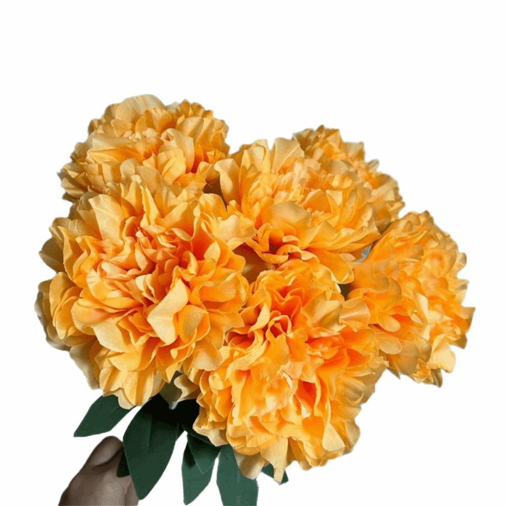Multicolor Artificial Flower Peony Silk Petals 7 Heads Lifelike Peony Flowers Leaves Floral Arrangement Simulation Flower Gift
