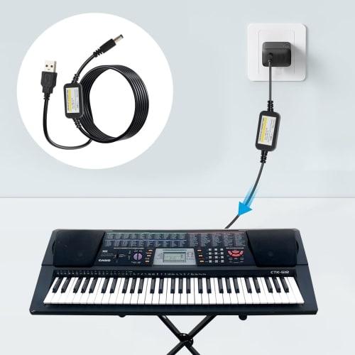 Tyuusei Casio Keyboard Digital Piano AC Adapter, Compatible with CASIO Digital Keyboard Charger AD-E95100LJ, Compatible with CTK-4400, CTK-5300, CTK-5