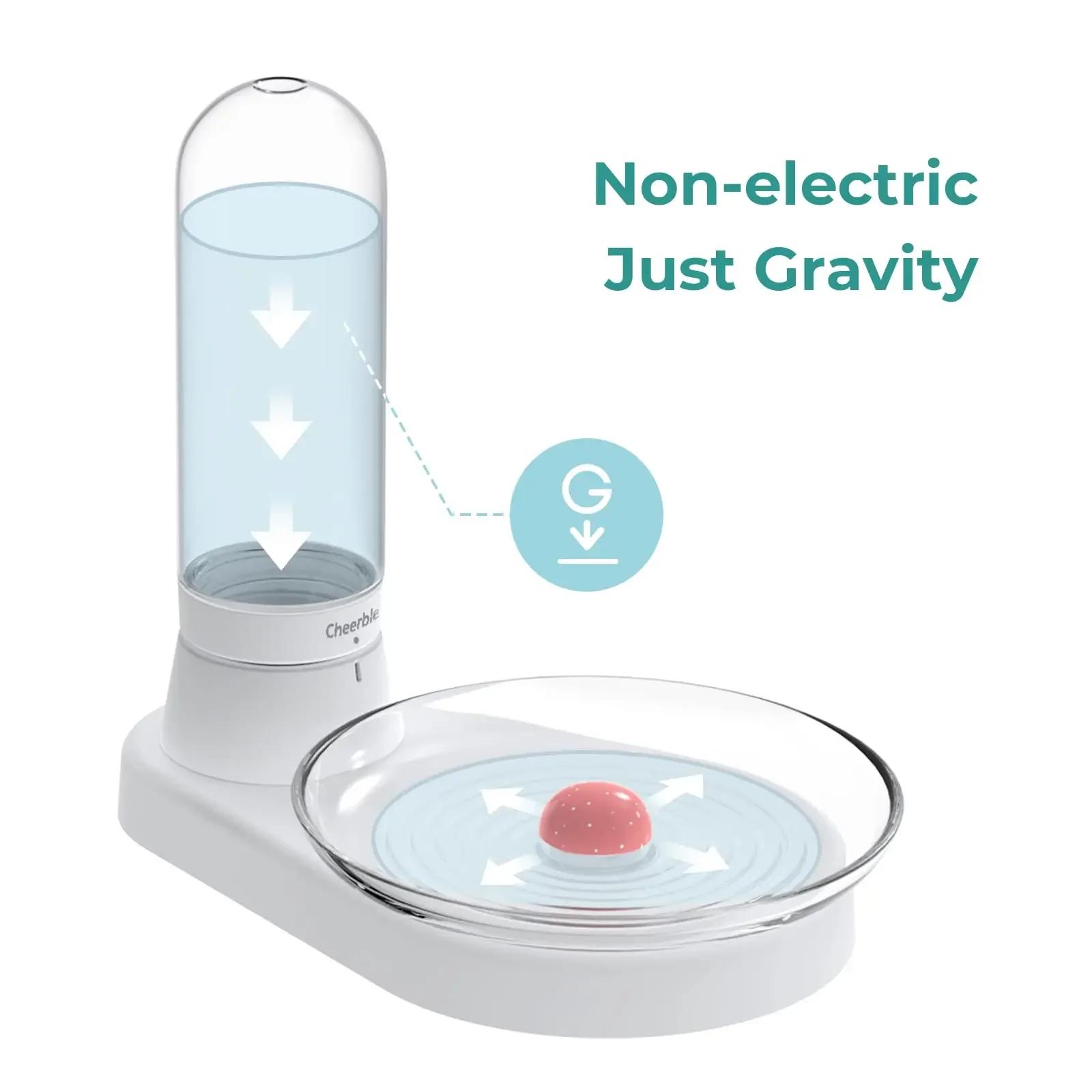 

Automatic Pet Water Fountains Gravity Non-Electric Visible Water Level KittySpring Quiet Drinking Fountains