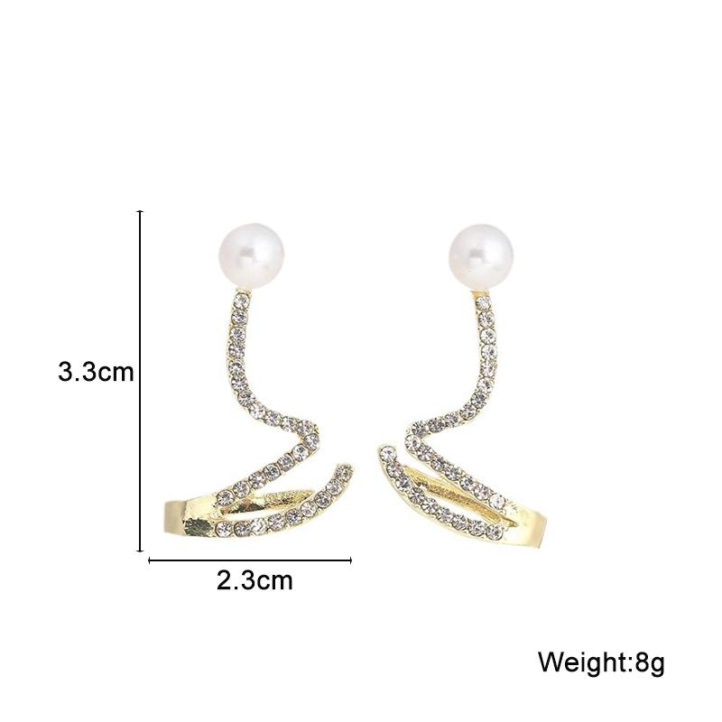 Exaggerated Irregularity Snake-shaped Full Crystal Curved Pendant Earrings for Women Temperament Jewelry Girl Friend Gift