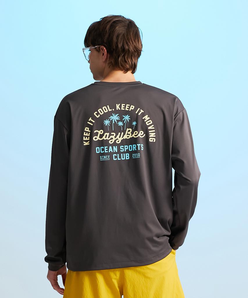 Leijibi Airfresh String Top Oversized M Long Sleeve Rash Guard Dark Gray