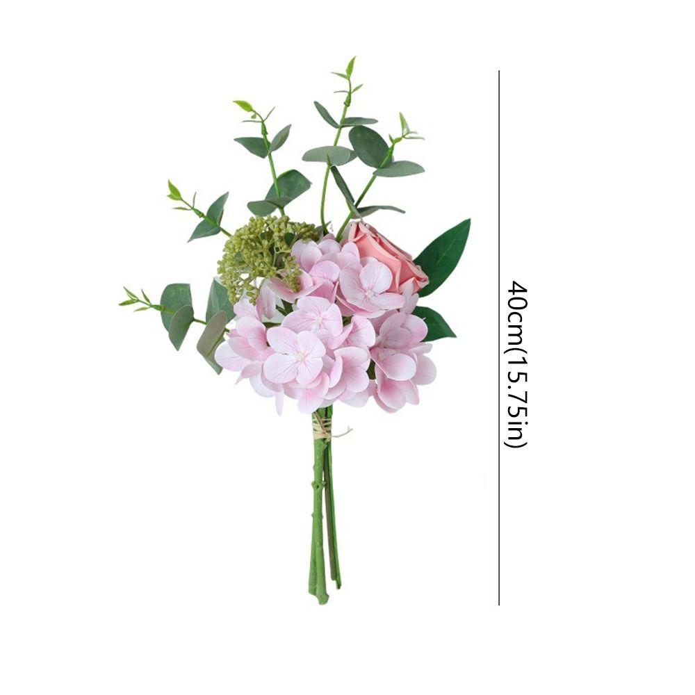 Plastic Artificial Hydrangea Rose Bouquet Luxury Fake Flower  Home Hotel Table Decor
