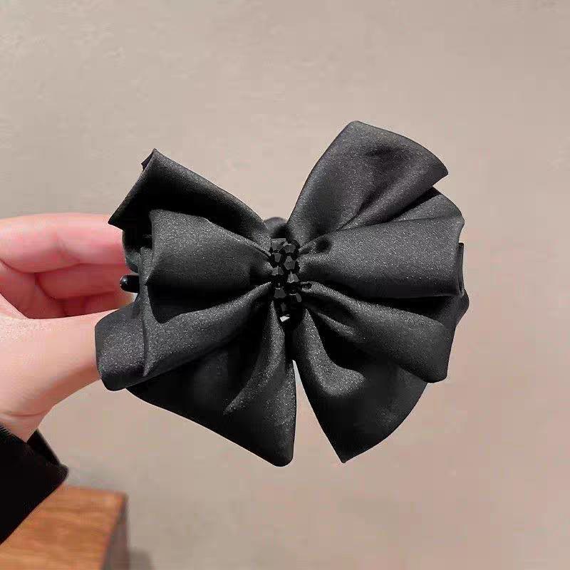 Korean Leopard Print Bow Hair Claw: Extra Large High-End Half Updo Clip for Women