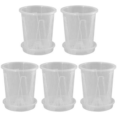 Flower Slit Potted with Orchid with Phalaenopsis Seedling Gardening 16cm Planter, Pot, Plastic, Pot, Transparent, Houseplant, Succulent, Plant,