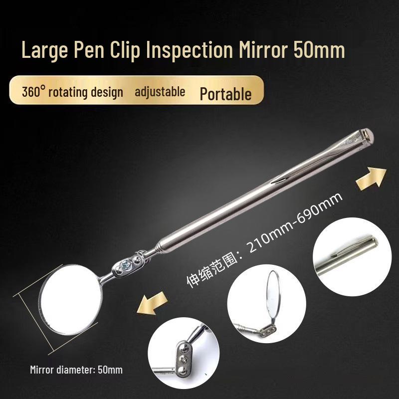 Telescopic Folding Interior & Car Inspection Mirror - Portable Vanity Mirror for Auto Repairs