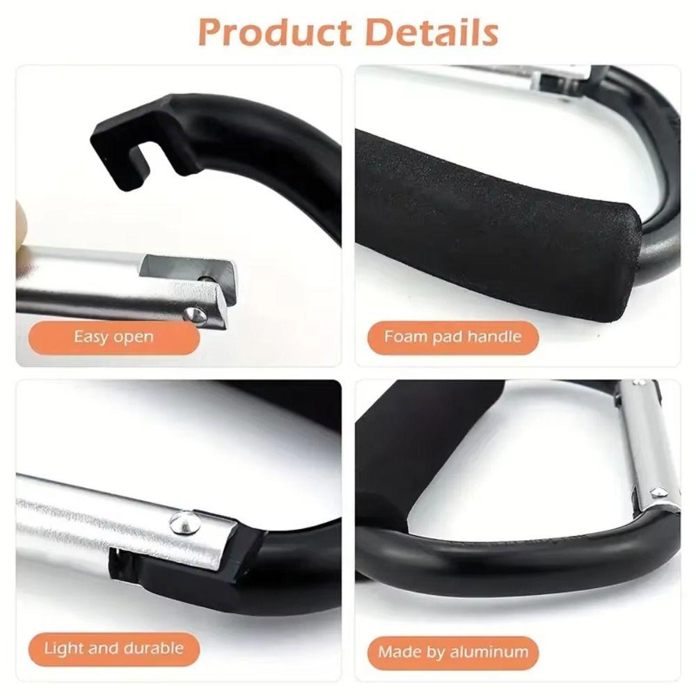 2Pcs D-Ring Baby Stroller Hook Sponge Handle Carriage Hanger Shopping Bag Clip Hooks  for Outdoor
