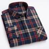 Spring, Autumn and Winter Flannel Shirt Long Sleeve Cotton Fashion Plaid Casual Soft Standard Fit Men's Shirt 5XL 6XL