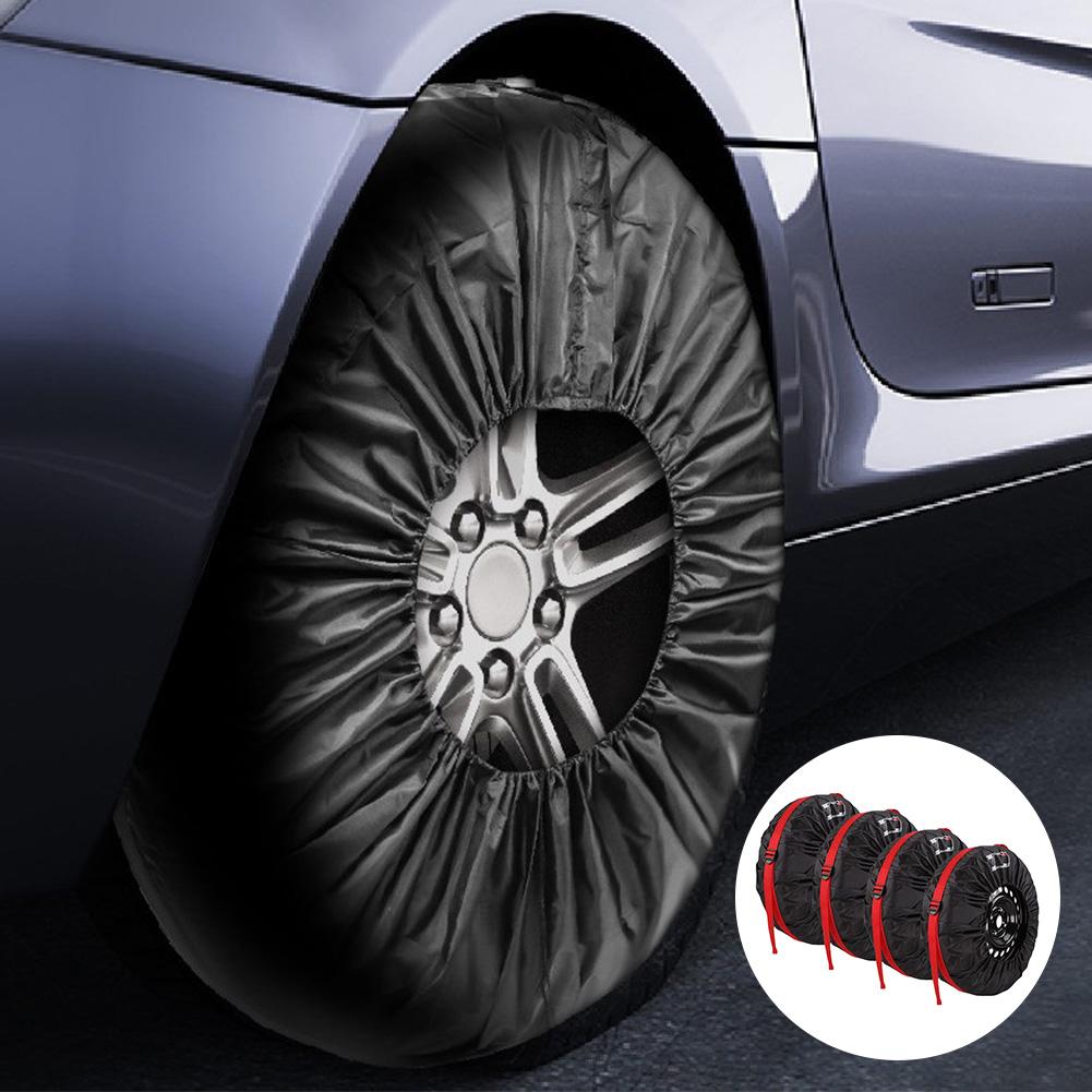 Waterproof Dustproof Tire Bags 4 Pieces Storage Covers for Tires Diameter Less Than 80 cm with Tightening Cord