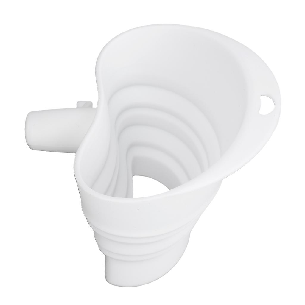 Flour Funnel Foldable Wide Mouth No Spill Silicone Stand Mixer Funnel for Dry Wet Ingredients White